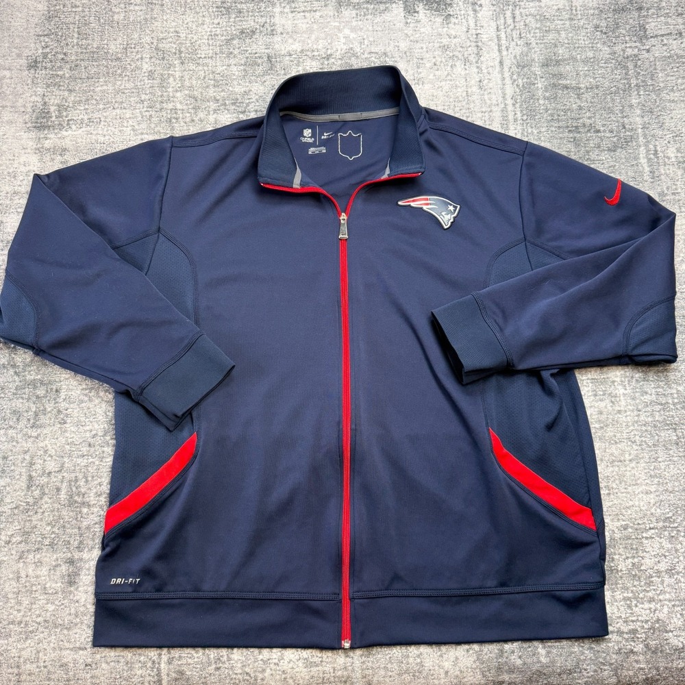 New England Patriots Jacket Mens 3XL Nike Dri Fit Sideline Full Zip NFL On Field